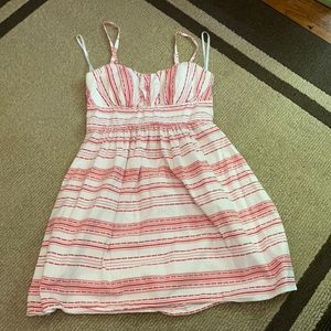 Red and white striped dress